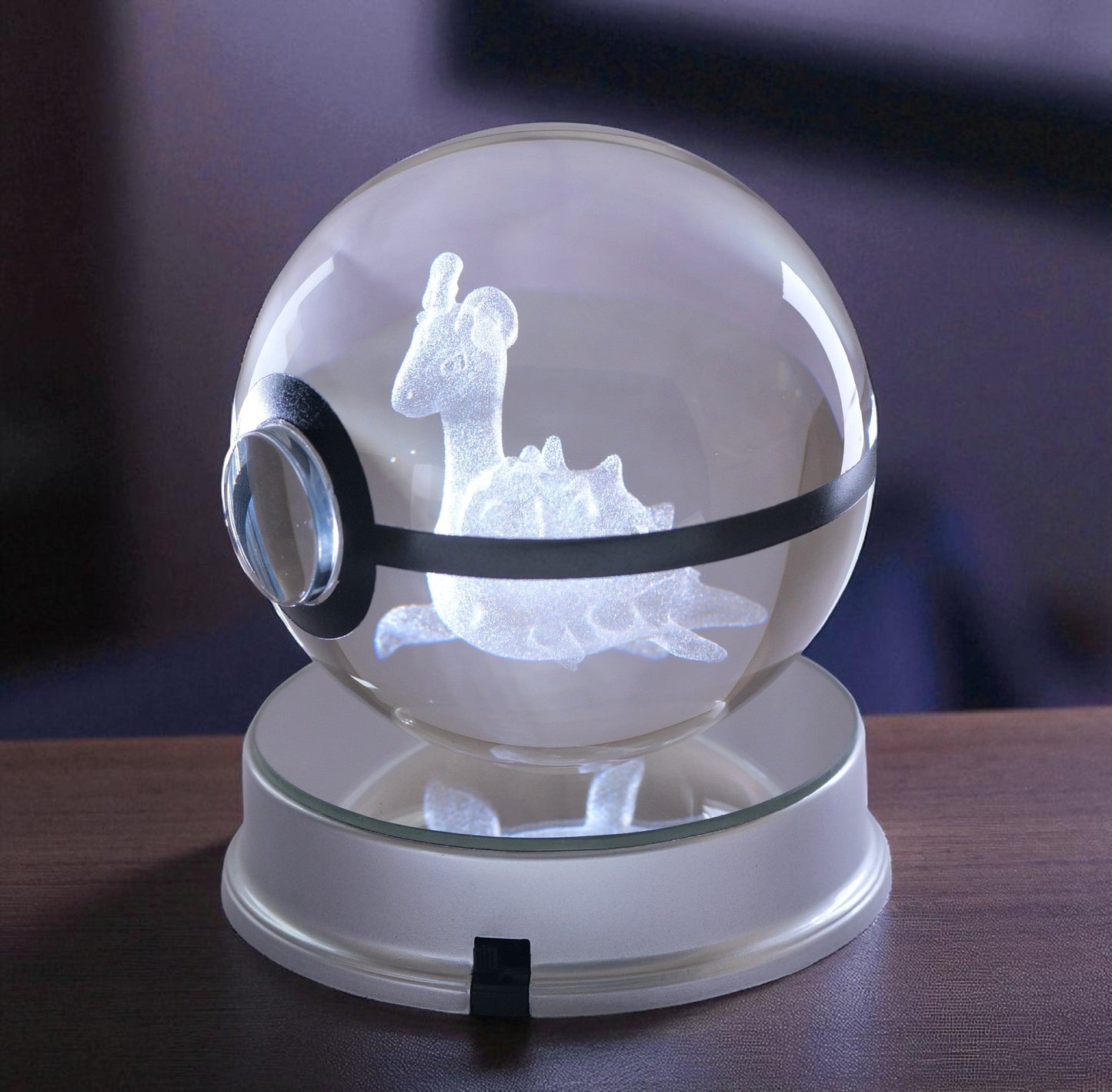 Pokémon Lapras Crystal Poké Ball 3D Laser Engraved Figurine | Color Changing LED Night Lamp |PVC| Collectible by ShoppingNest