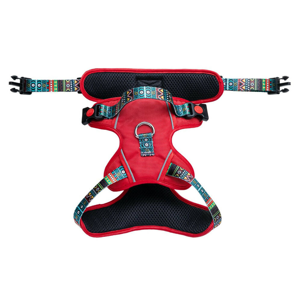 Waggety Adjustable Full Body Dog Harness - Comfortable Fit, Durable Polyester, Red