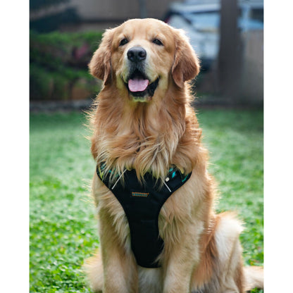 Waggety Adjustable Full Body Dog Harness - Comfortable Fit, Lightweight Polyester, Black