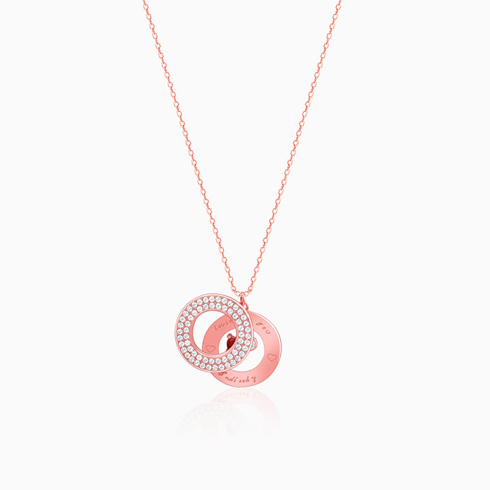 Rose Gold Custom Loving You Endlessly Pendant With Link Chain
