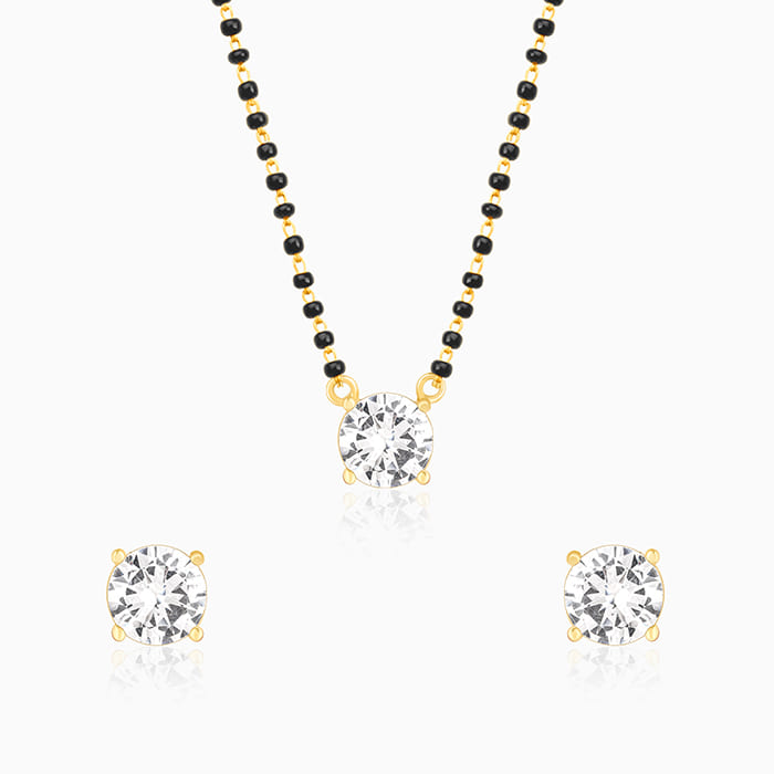 Golden Classic Solitaire Mangalsutra Set