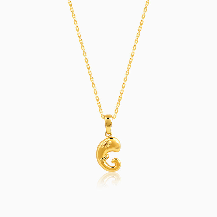 Golden Ganpati Trunk Pendant With Link Chain