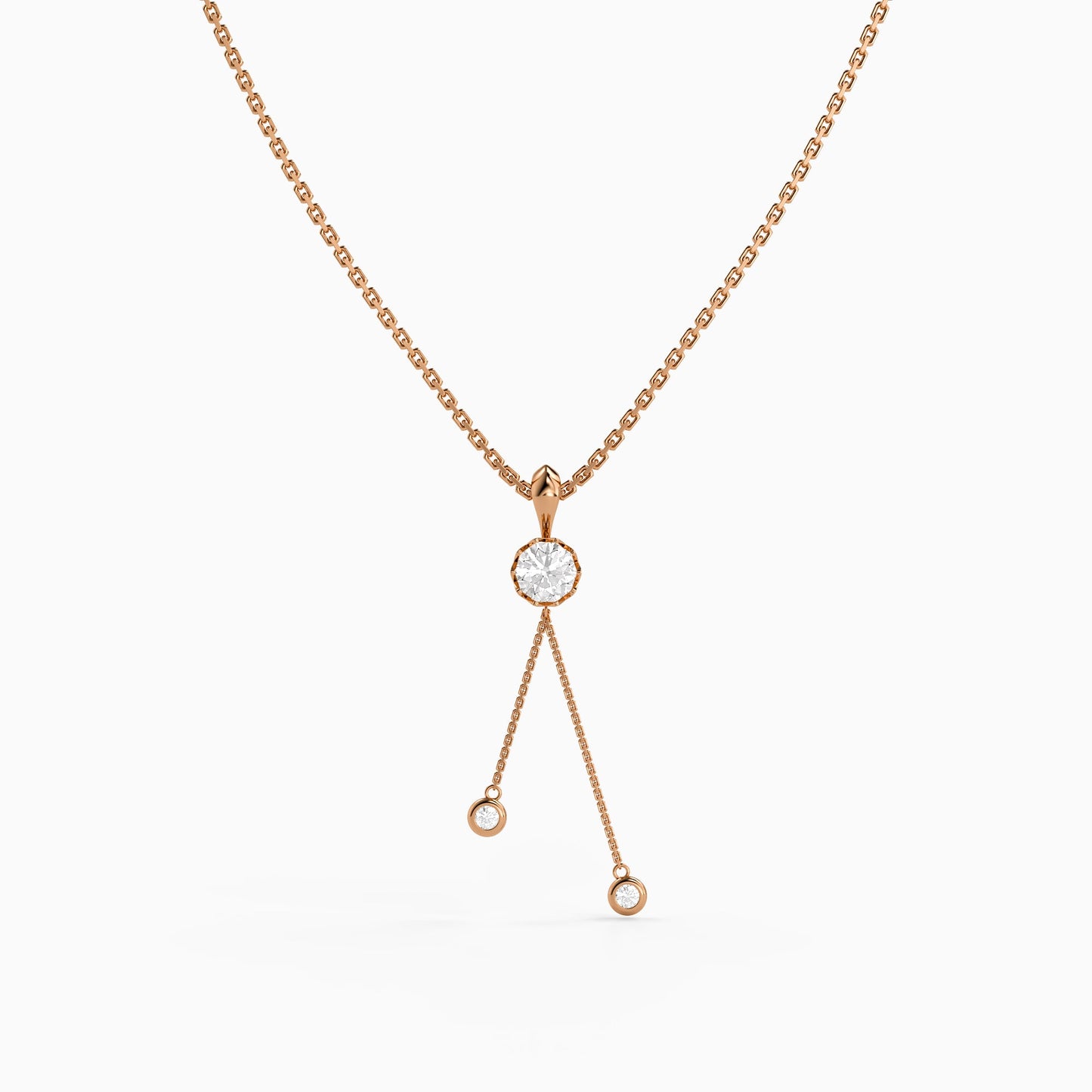 Rose Gold Classic Theory Pendant With Link Chain