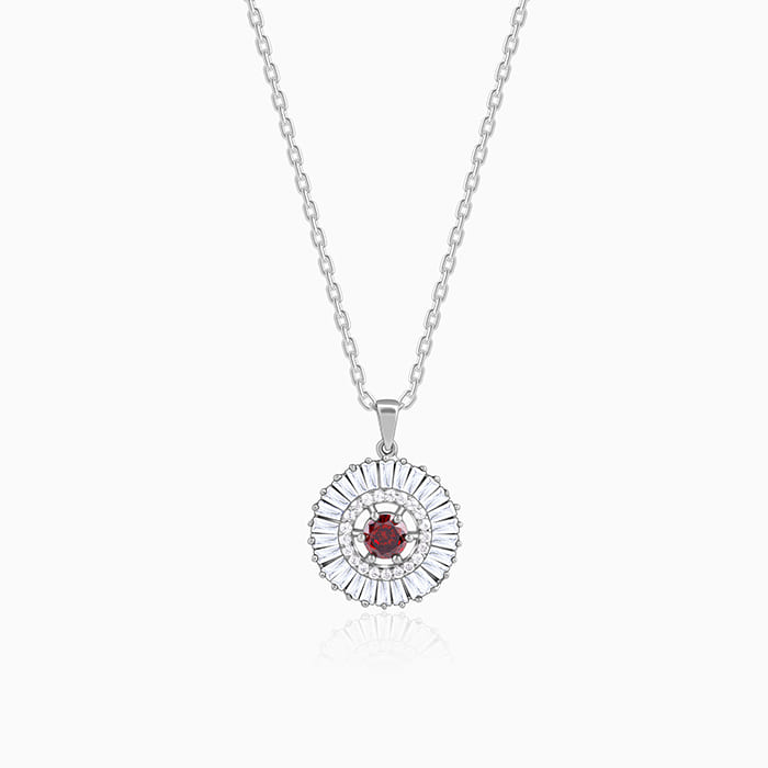 Silver Fleur Pendant With Link Chain
