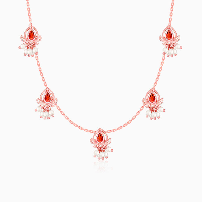 Rose Gold Iris Necklace