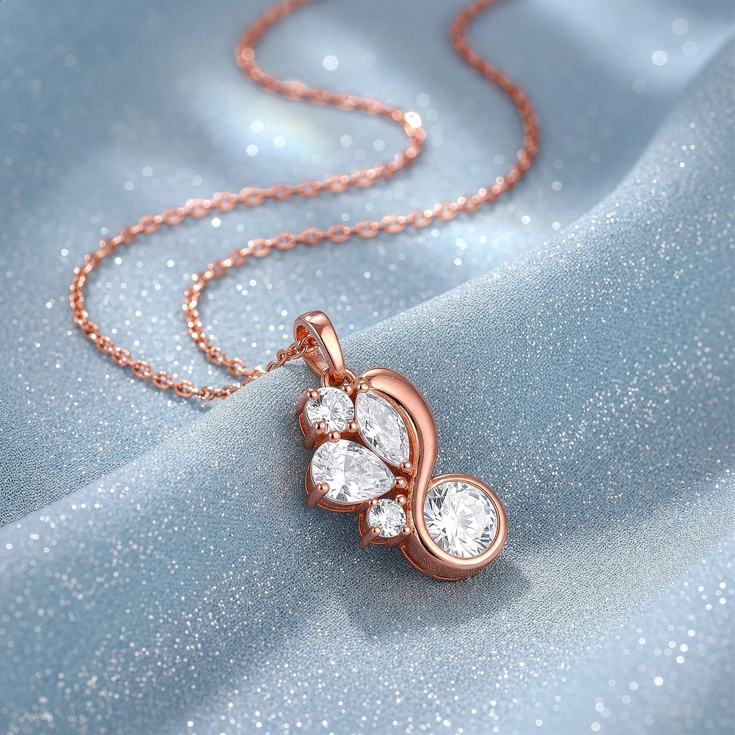 Rose Gold Dancing Queen Pendant With Link Chain