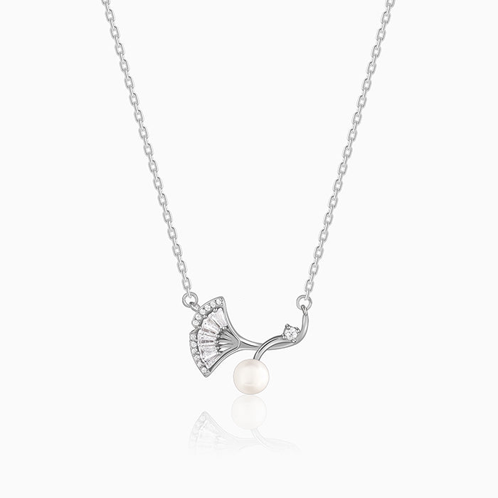 Silver Ginkgo Leaf Necklace