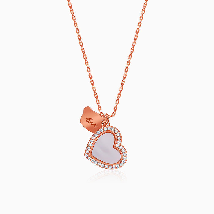 Rose Gold Dil Pendant With Link Chain