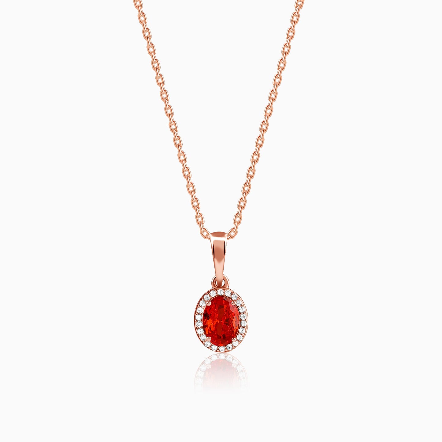 Rose Gold Vidhatri Pendant With Link Chain