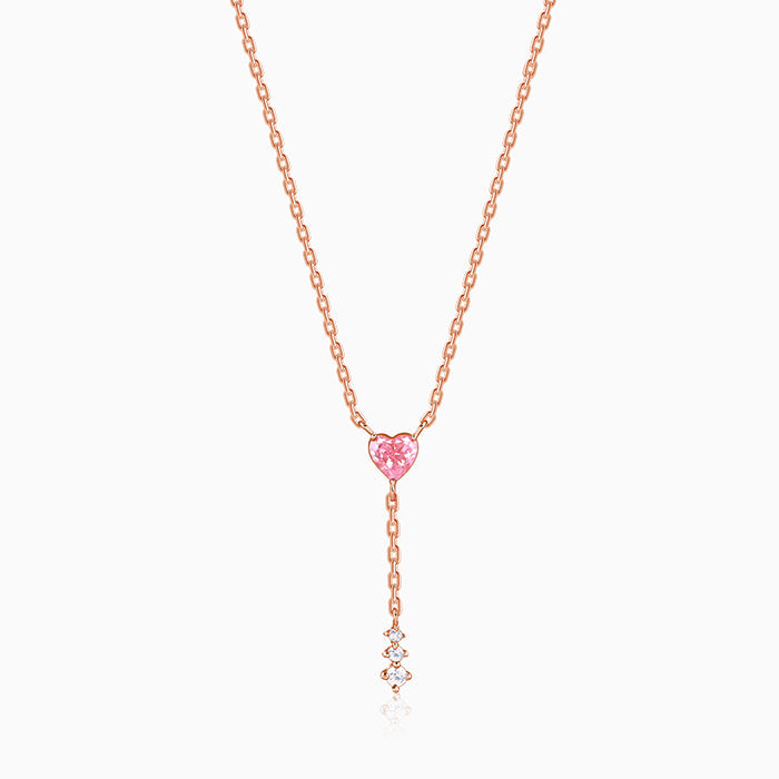 Rose Gold Adore You Lariat Necklace