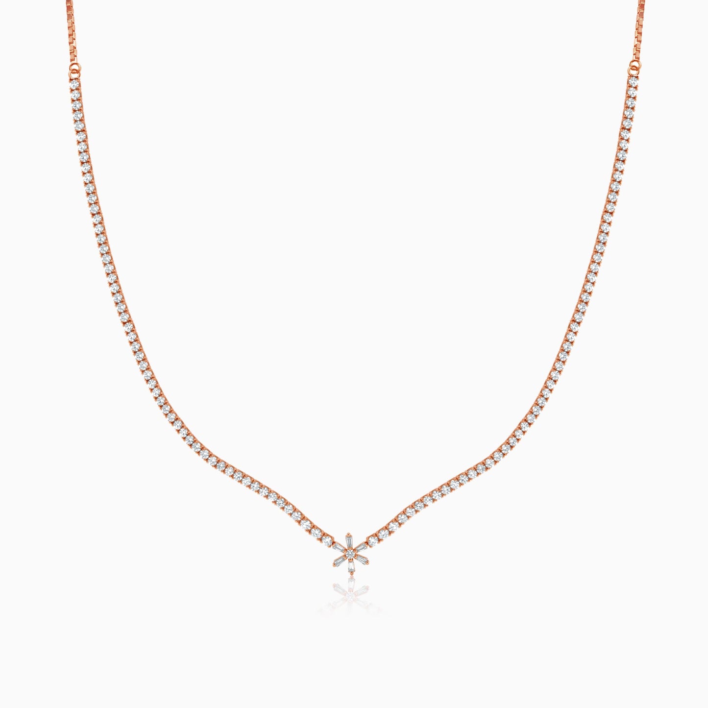 Rose Gold Starry Choker Tennis Necklace