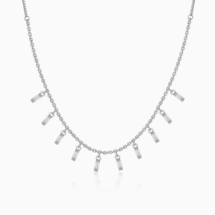 Silver Vira Glass Stone Choker Necklace