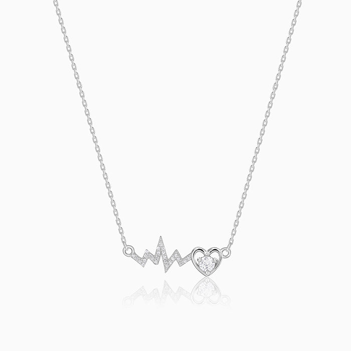 Silver Pulse of Love Necklace