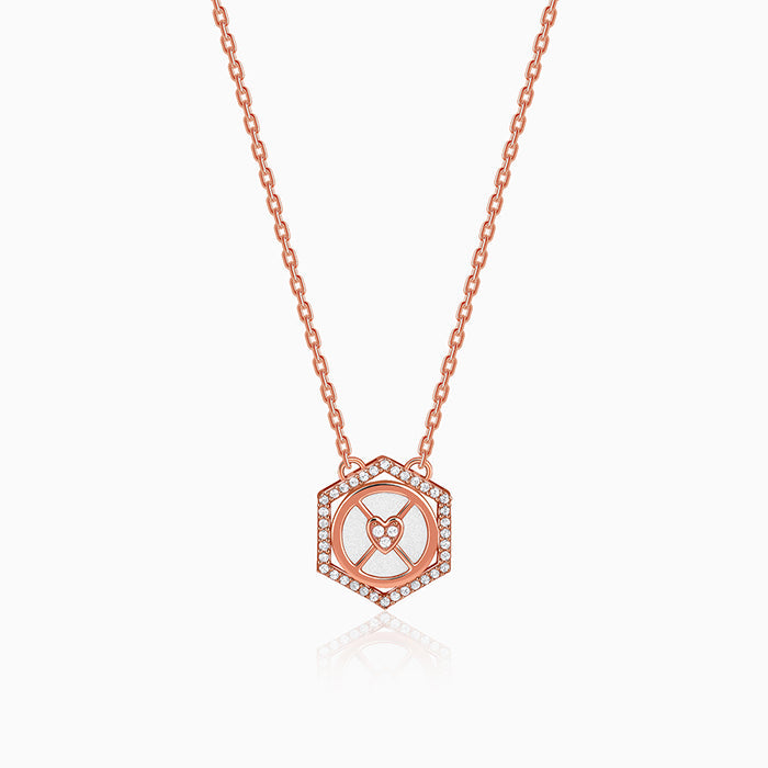 Rose Gold Geo Charm Necklace