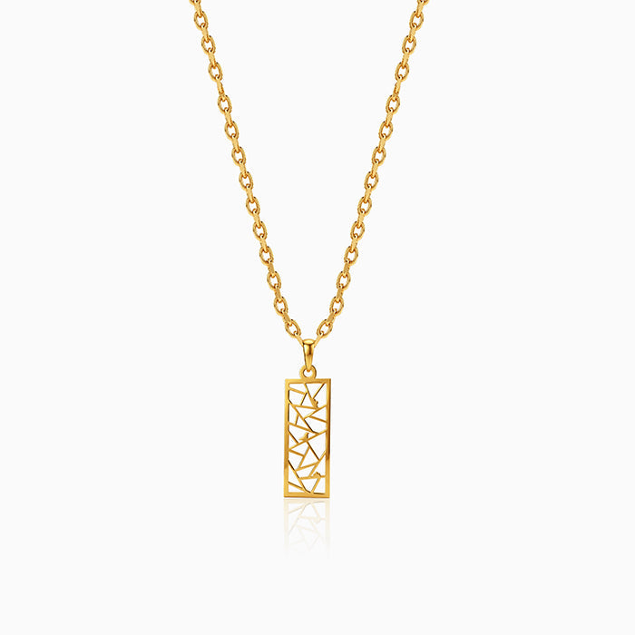 Golden Silk Circuit Pendant With Link Chain