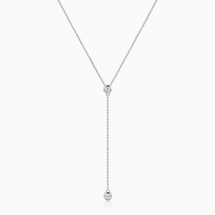 Silver Solyra Lariat Necklace