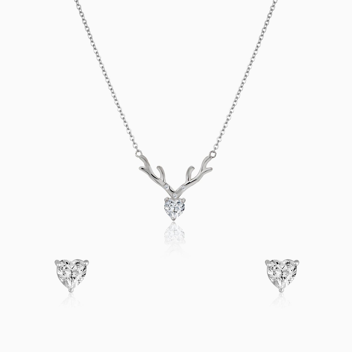 Silver Deary Hearts Set