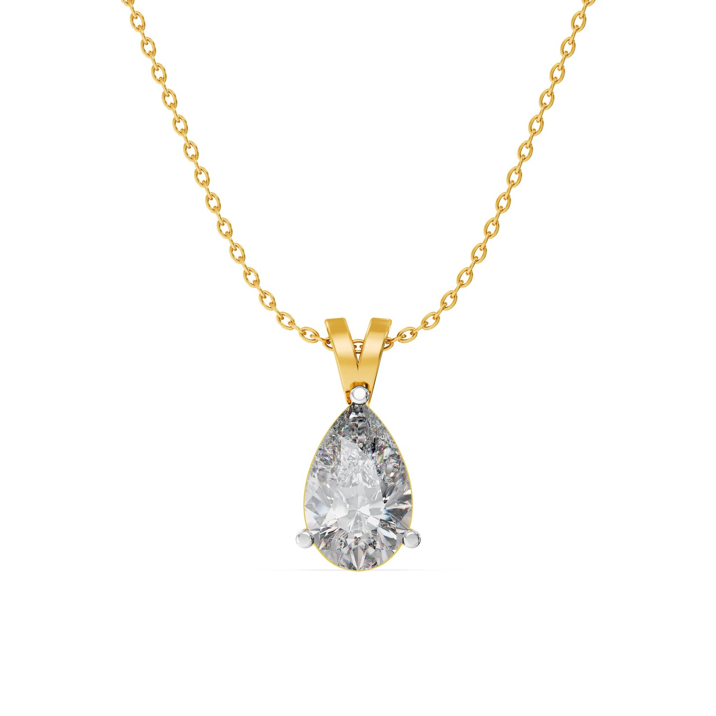 Aurora Teardrop 9KT Gold Laboratory Grown Diamond Pendant