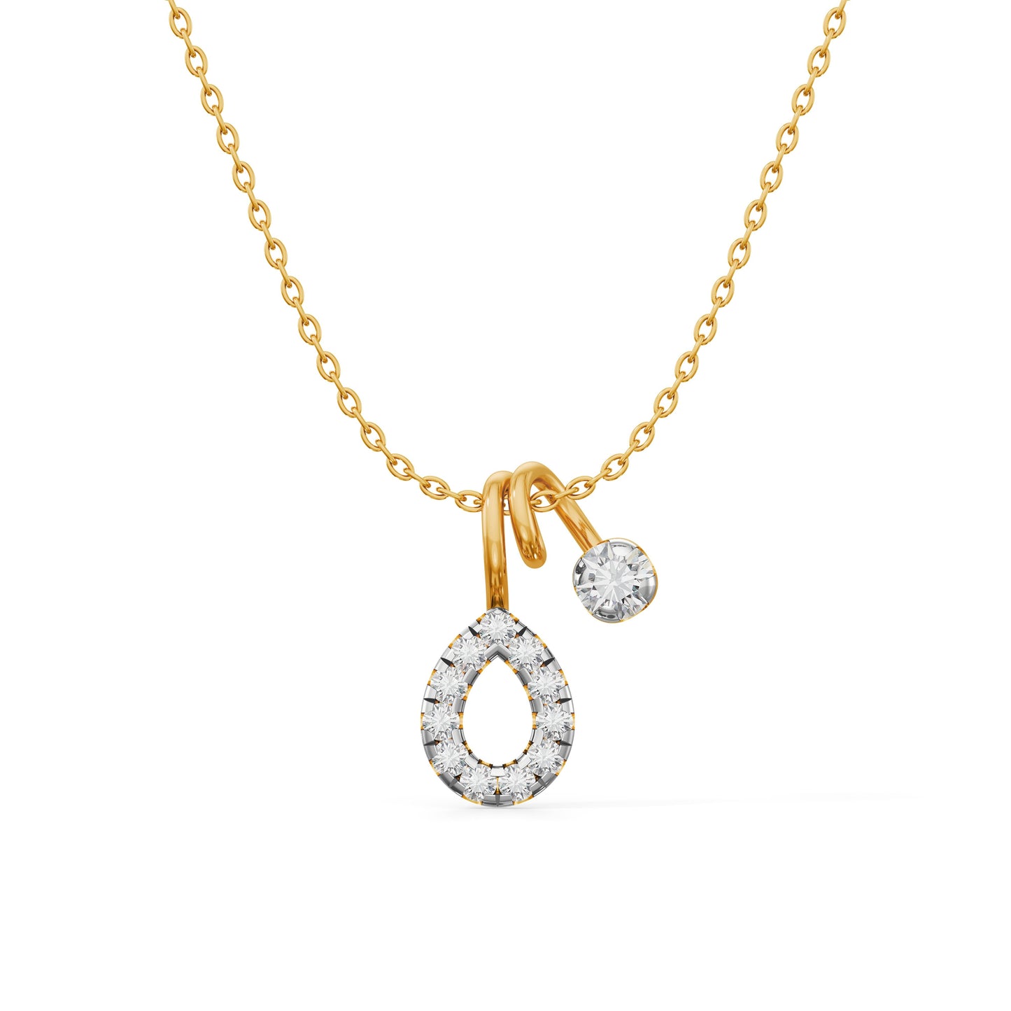 Serene Dewdrop 9KT Gold Laboratory Grown Diamond Pendant