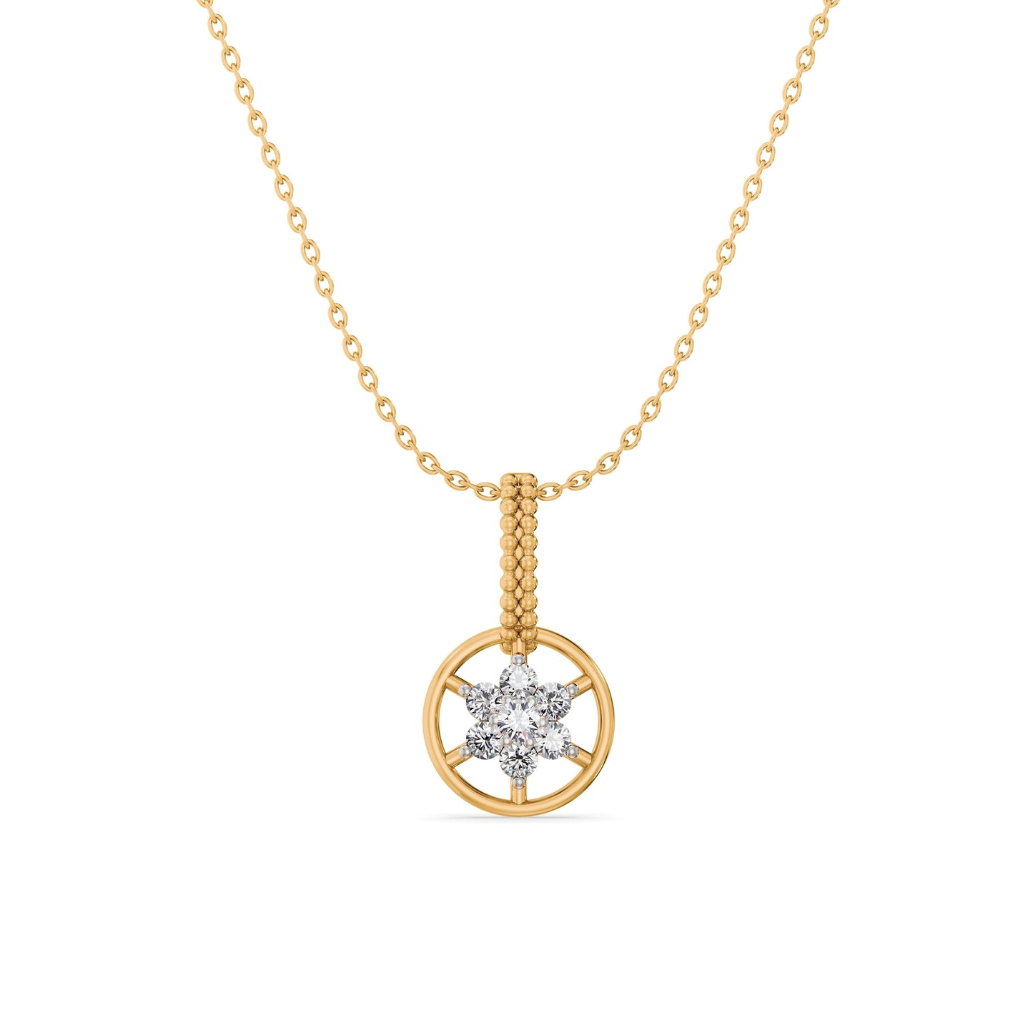 Modern Orbit 9KT Gold Laboratory Grown Diamond Pendant