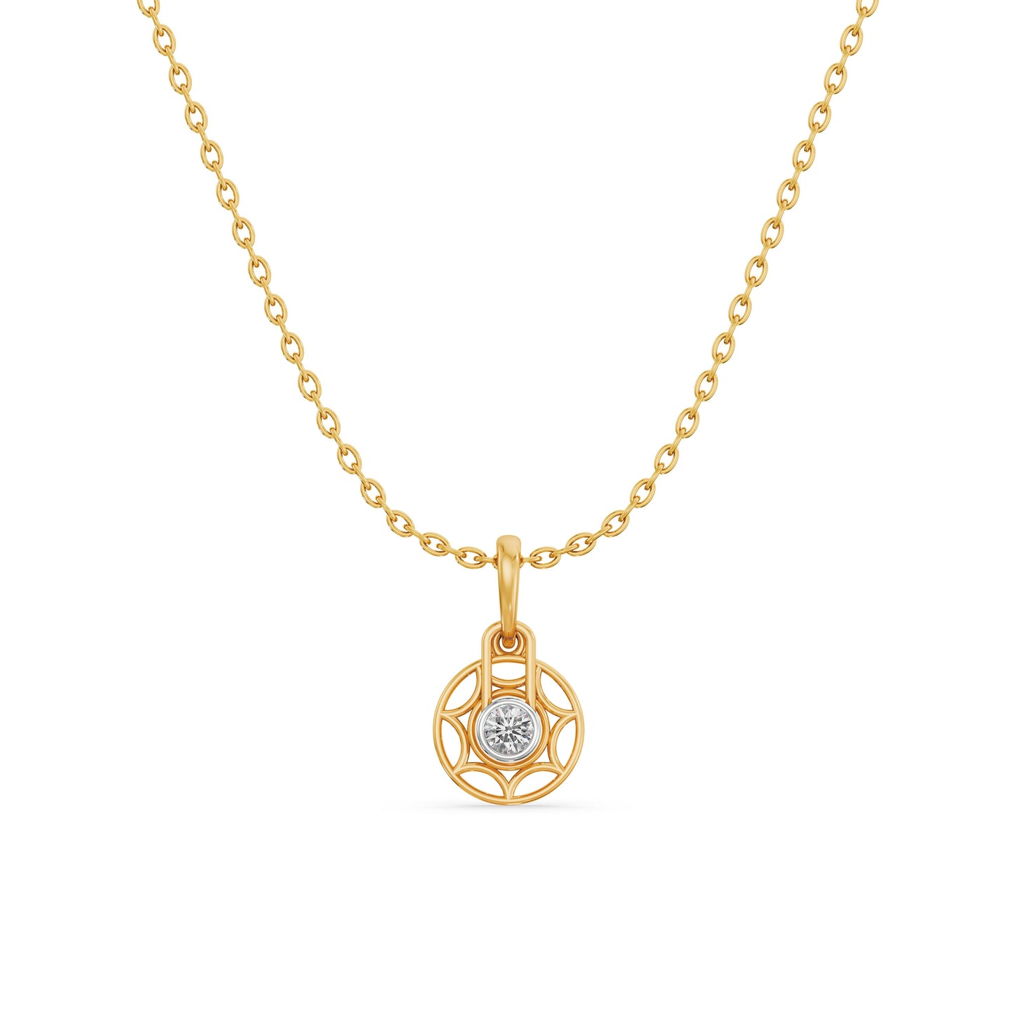 Cosmic Mandala 9KT Gold Laboratory Grown Diamond Pendant