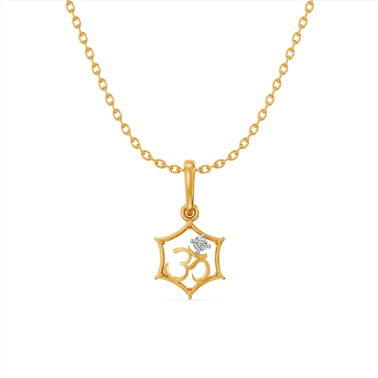 OM 9KT Gold Laboratory Grown Diamond Pendant