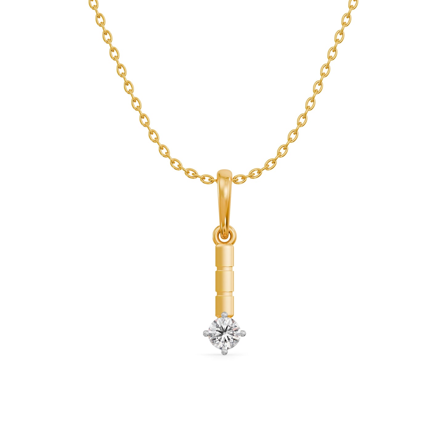 Glossy Beam 9KT Gold Laboratory Grown Diamond Pendant