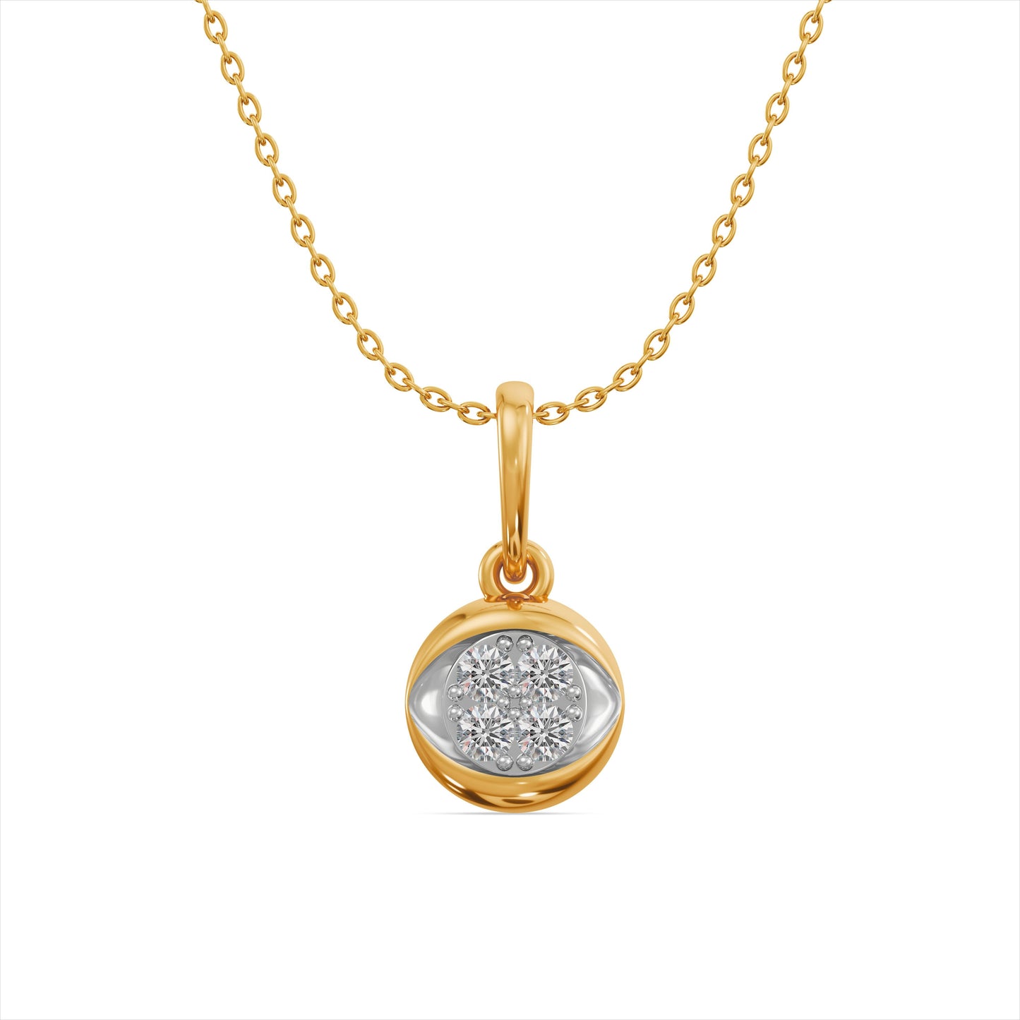 Sparkling Eye 9KT Gold Laboratory Grown Diamond Pendant