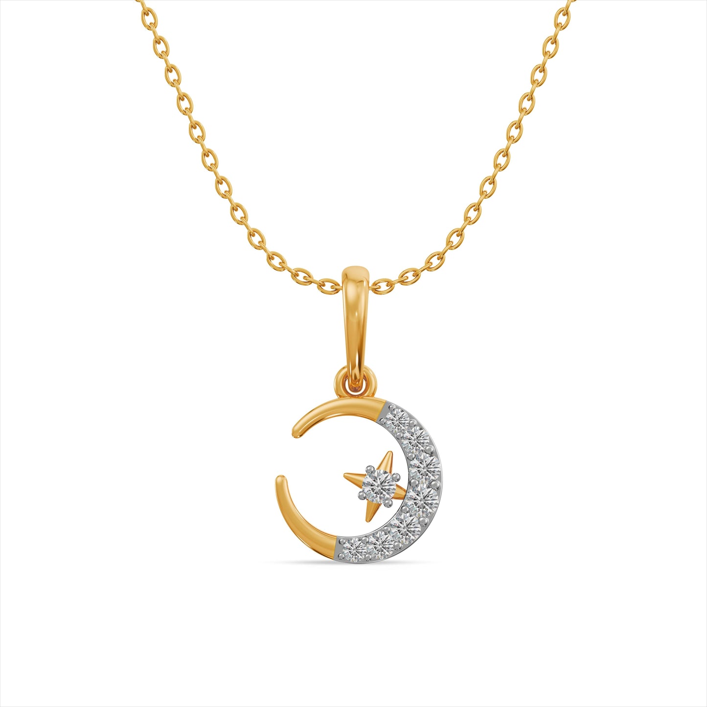 Lunar Wish 9KT Gold Laboratory Grown Diamond Pendant