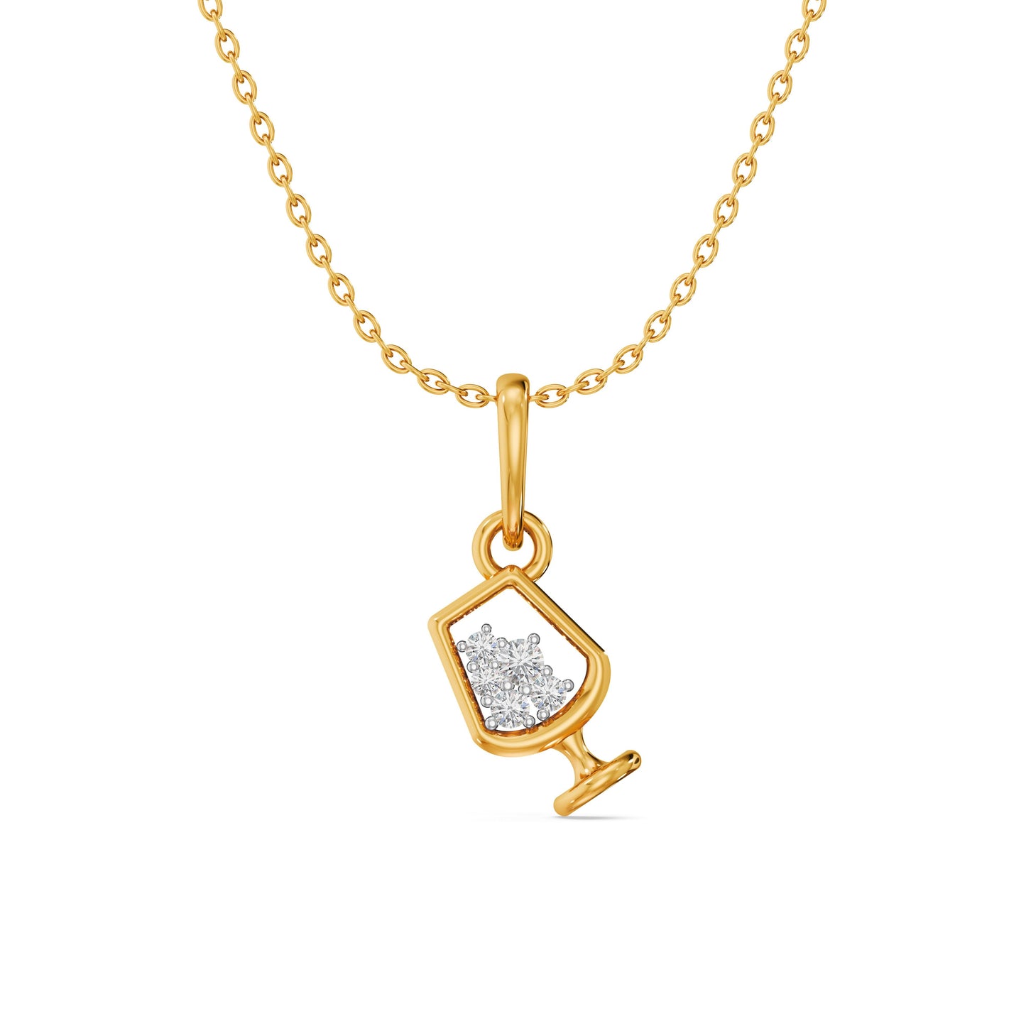 Sip of Sparkle 9KT Gold Laboratory Grown Diamond Pendant