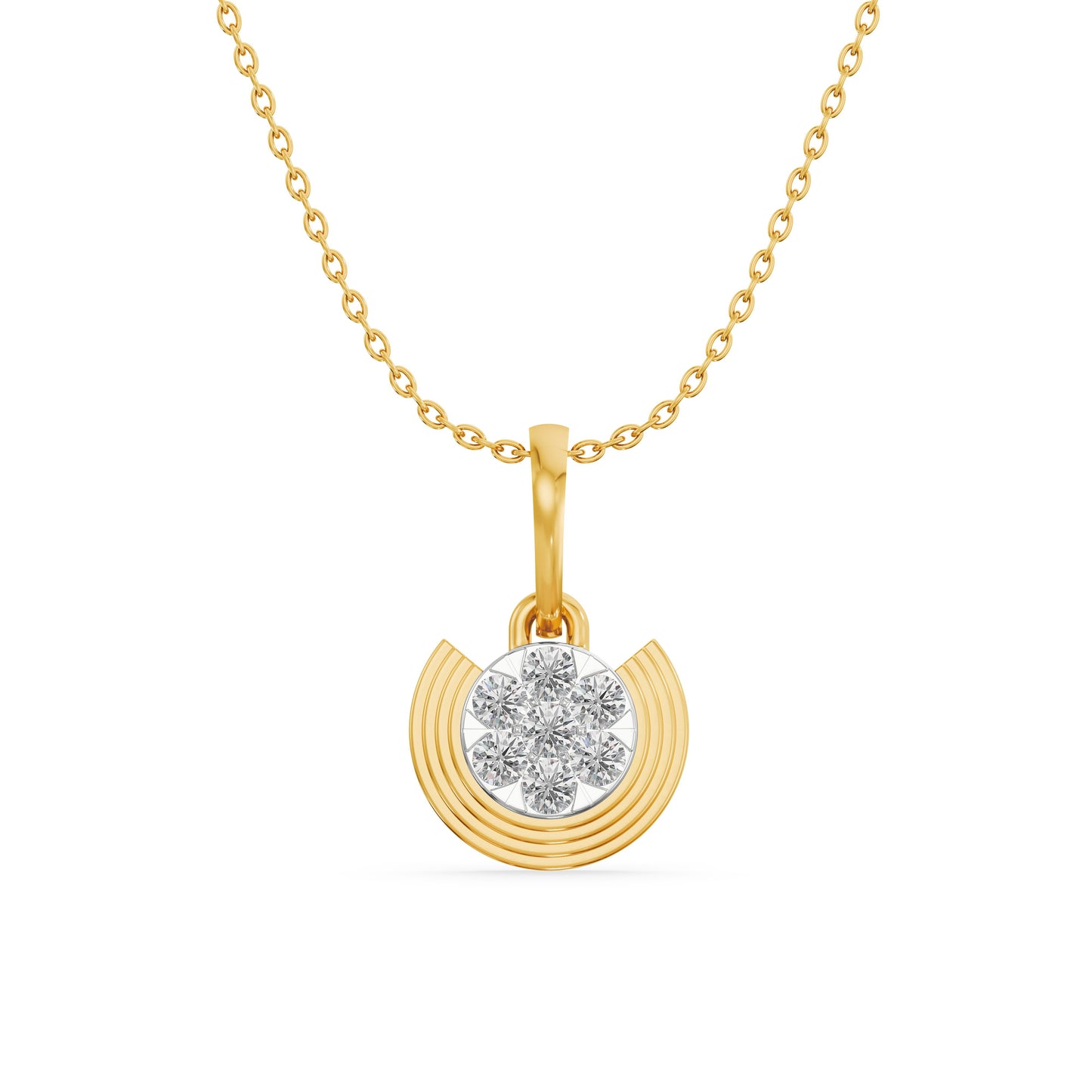 Sunray Bloom 9KT Gold Laboratory Grown Diamond Pendant