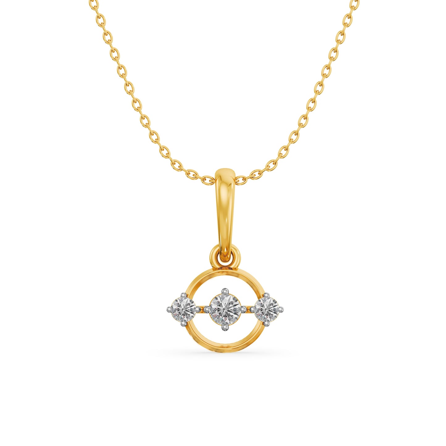 Lumi Trio 9KT Gold Laboratory Grown Diamond Pendant