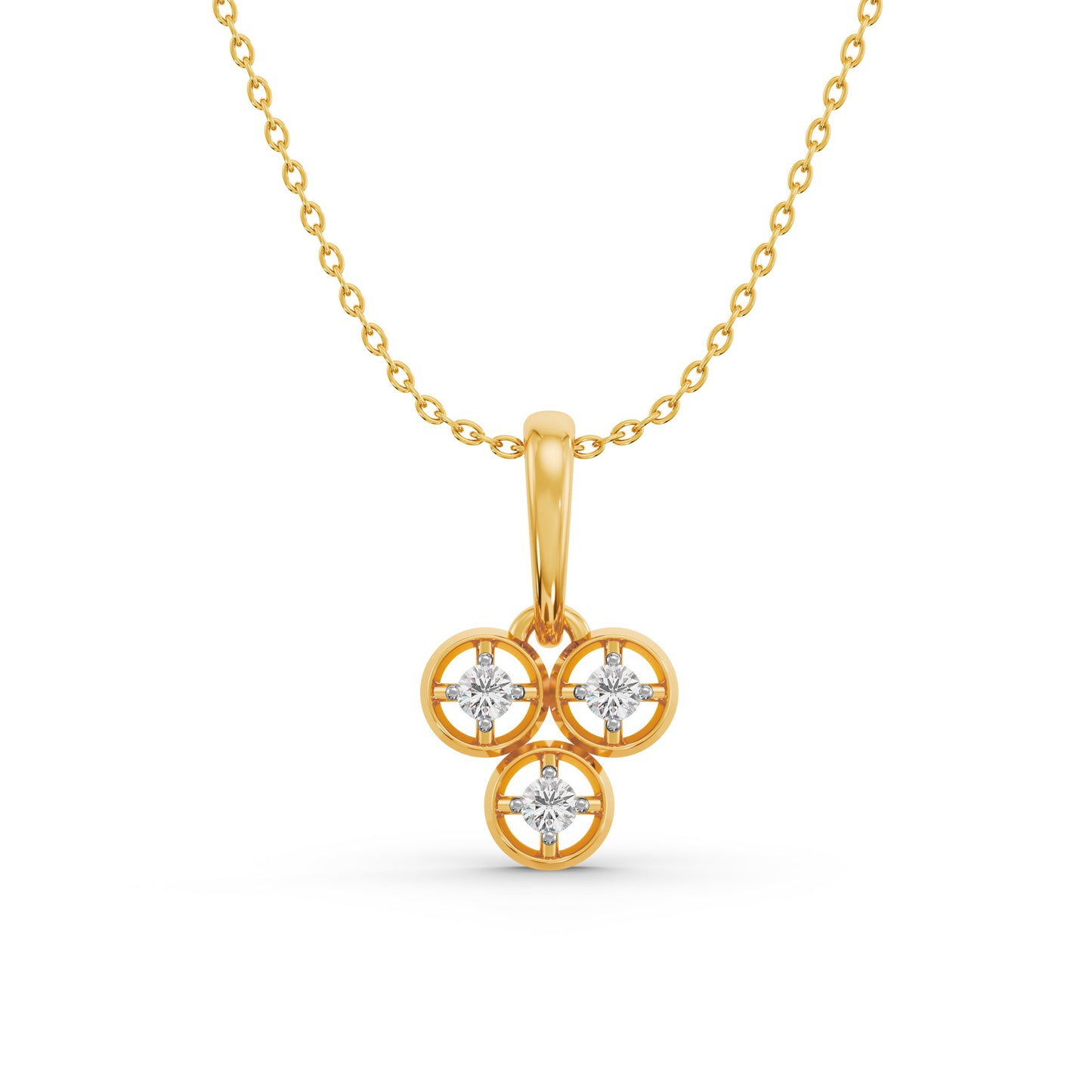 Sacred Triad 9KT Gold Laboratory Grown Diamond Pendant
