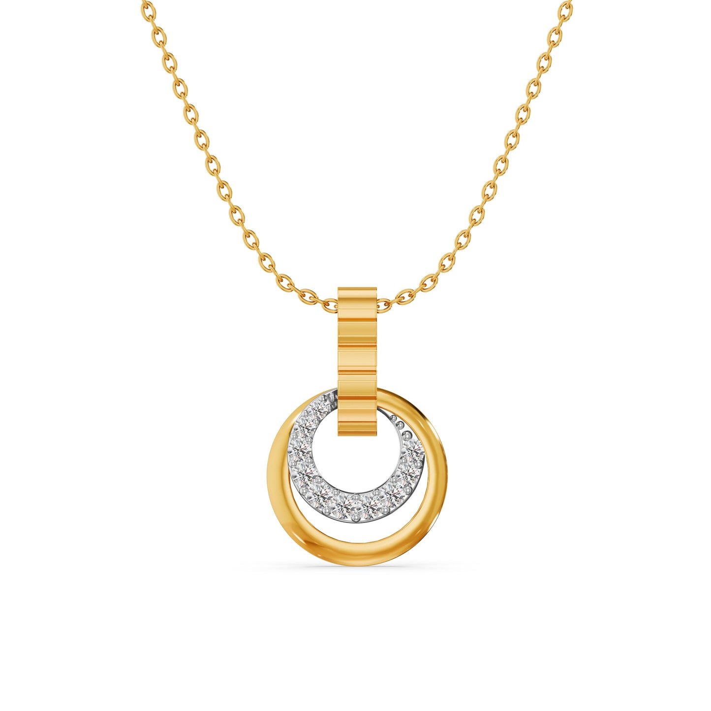 Whorl Duo 9KT Gold Laboratory Grown Diamond Pendant