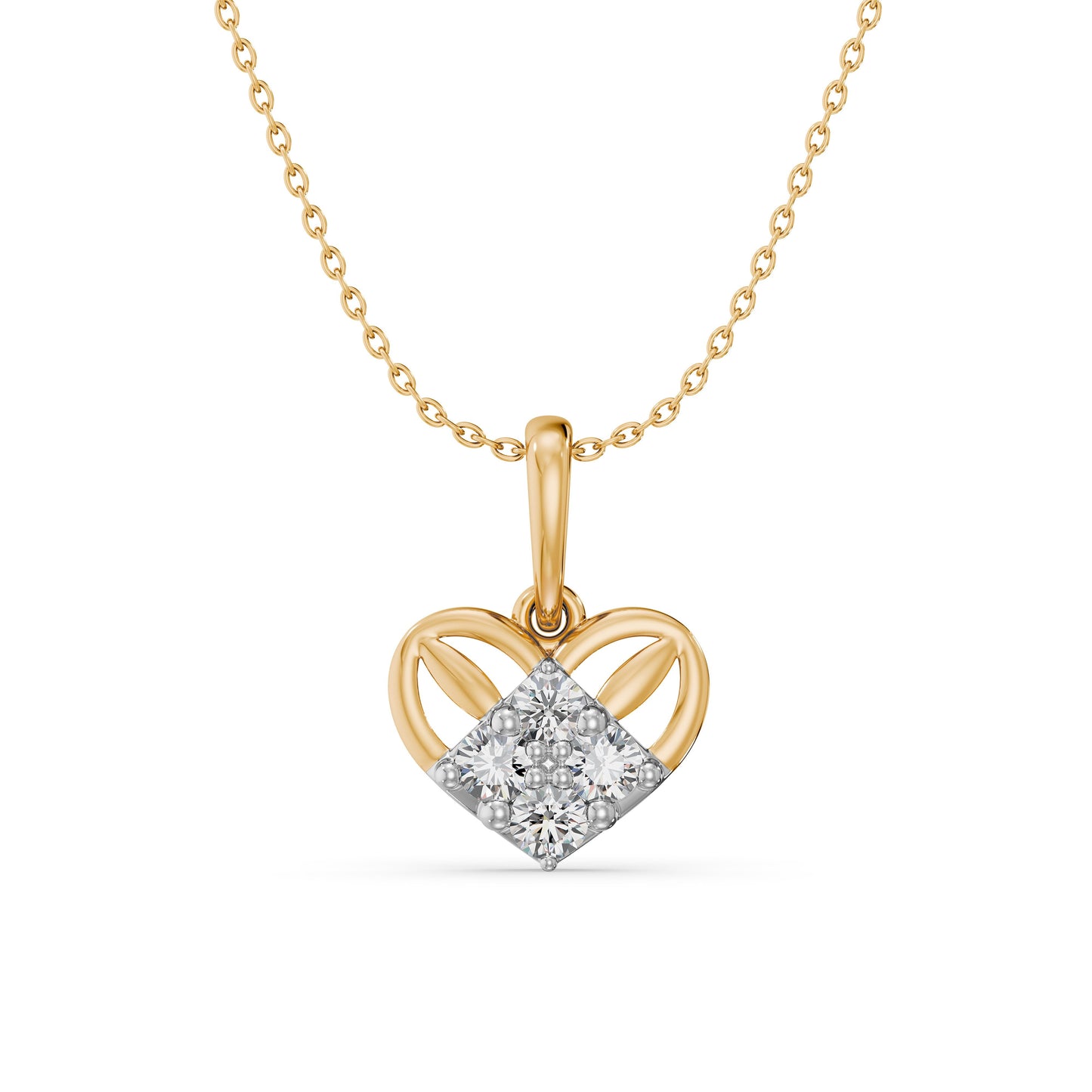 Petite Spark Heart 9KT Gold Laboratory Grown Diamond Pendant