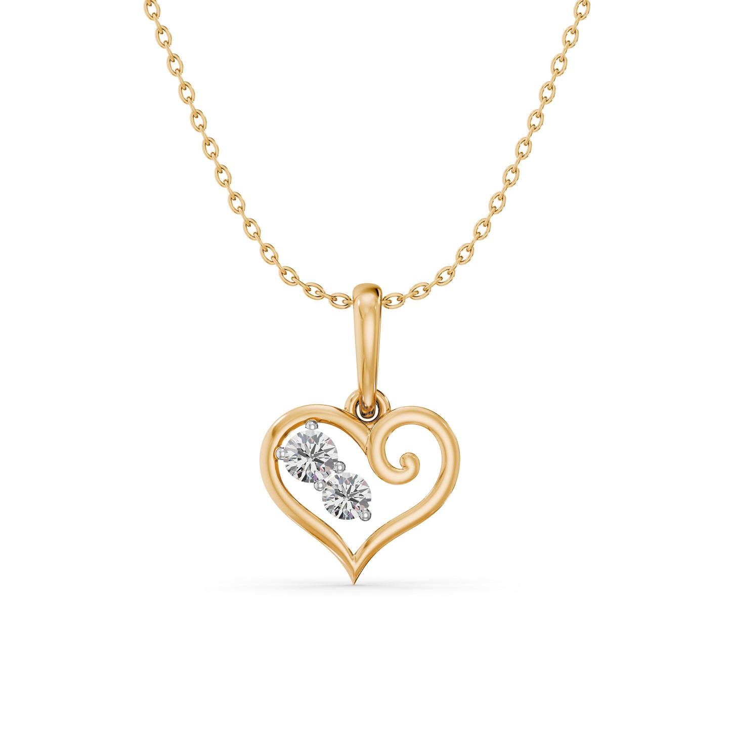 Velour Spark Heart 9KT Gold Laboratory Grown Diamond Pendant
