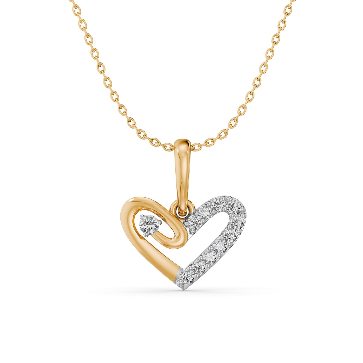 Heart Shine 9KT Gold Laboratory Grown Diamond Pendant