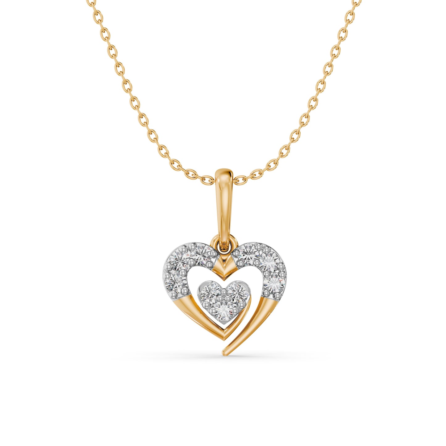 Lustre of Love Heart 9KT Gold Laboratory Grown Diamond Pendant