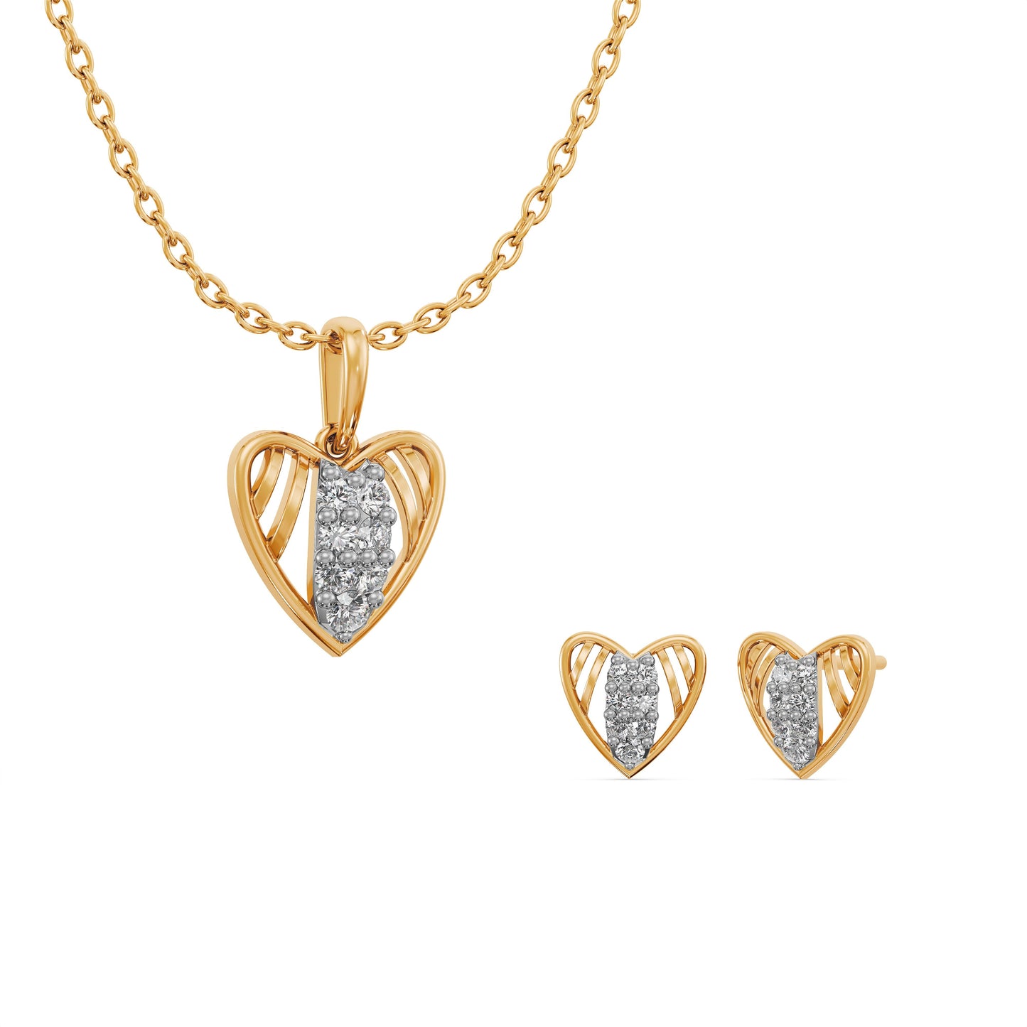 Little Love 9KT Gold Laboratory Grown Diamond Pendant Set