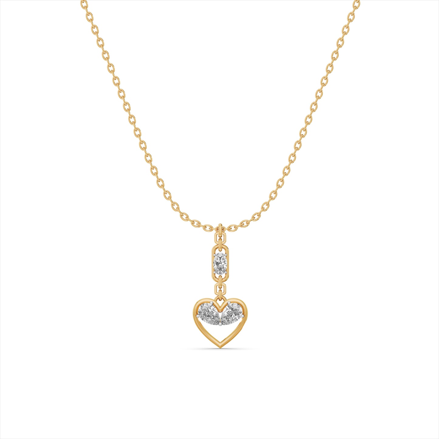 Heart Drop 9KT Gold Laboratory Grown Diamond Necklace