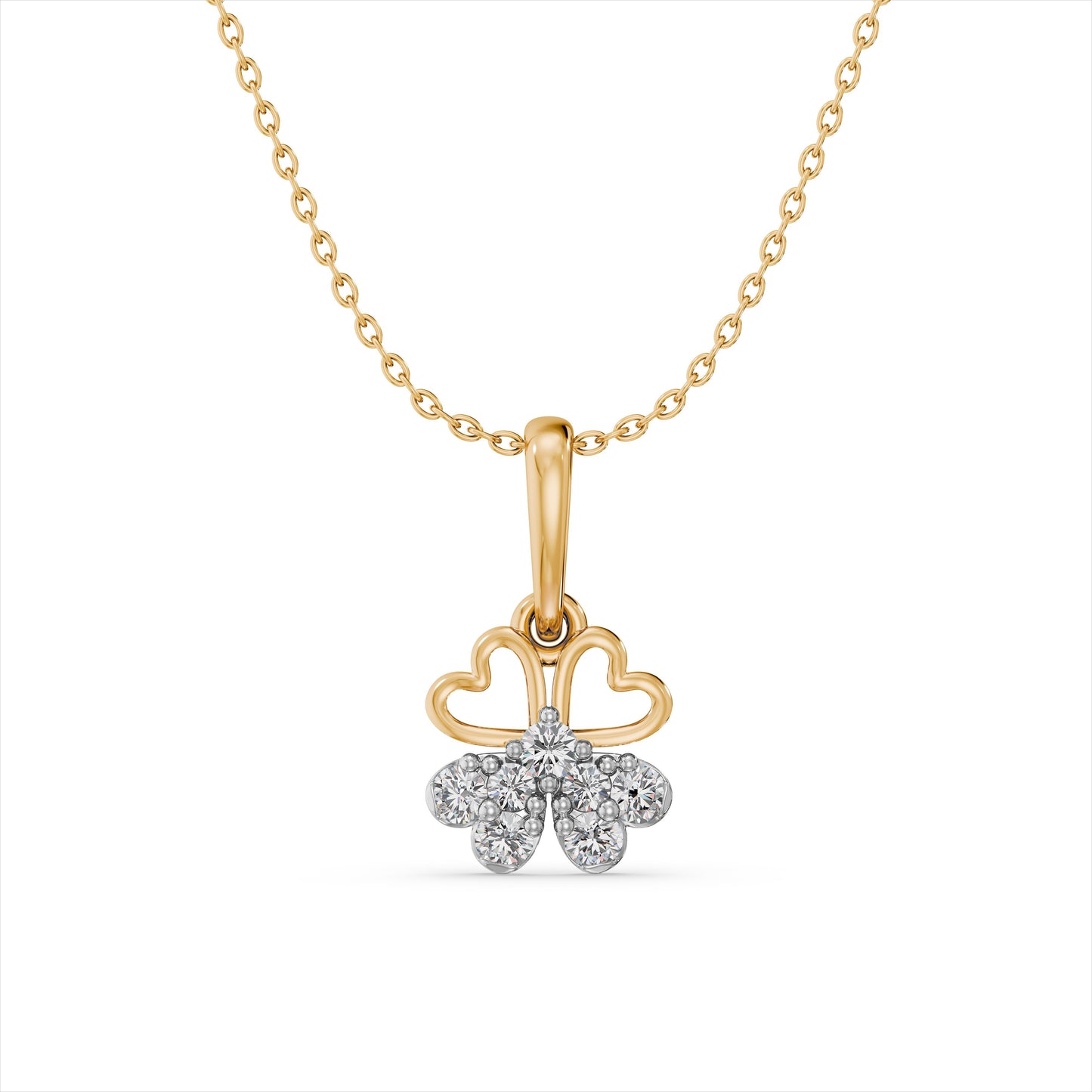Mini Glimmer Heart 9KT Gold Laboratory Grown Diamond Pendant