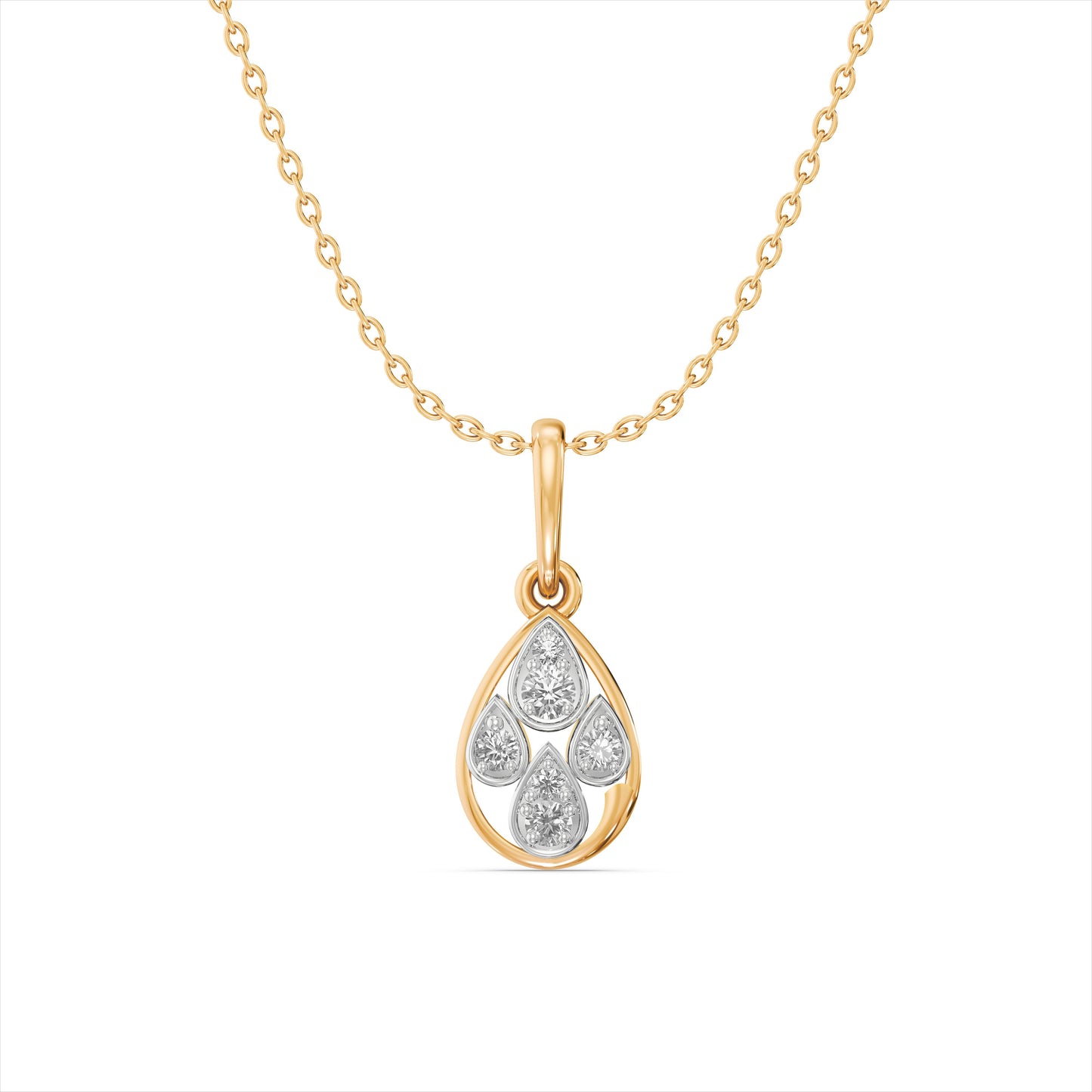 Nova Drop 9KT Gold Laboratory Grown Diamond Pendant