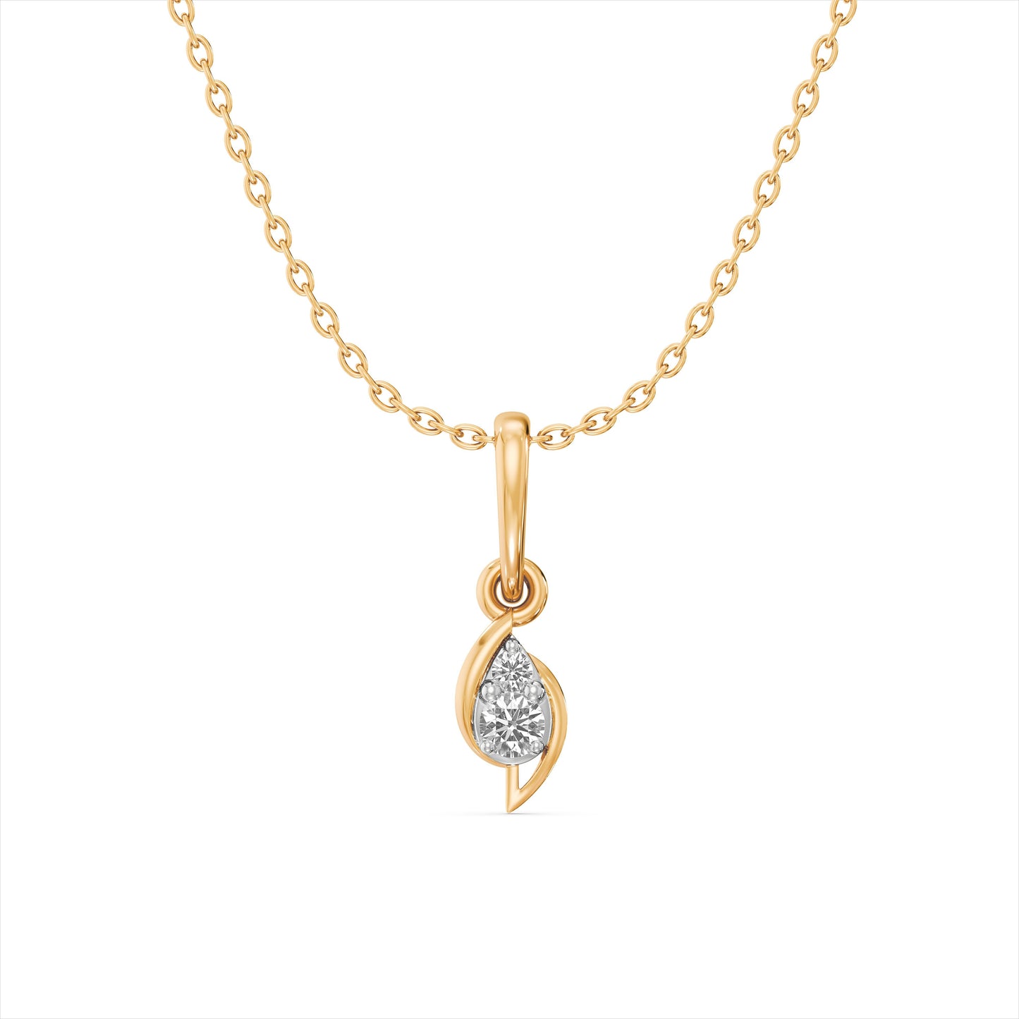 Auric Leaf 9KT Gold Laboratory Grown Diamond Pendant