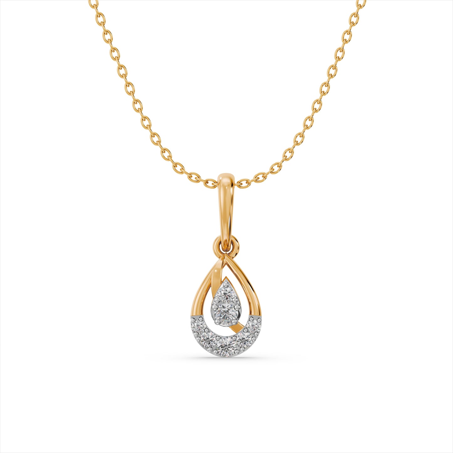 Teardrop Glow 9KT Gold Laboratory Grown Diamond Pendant