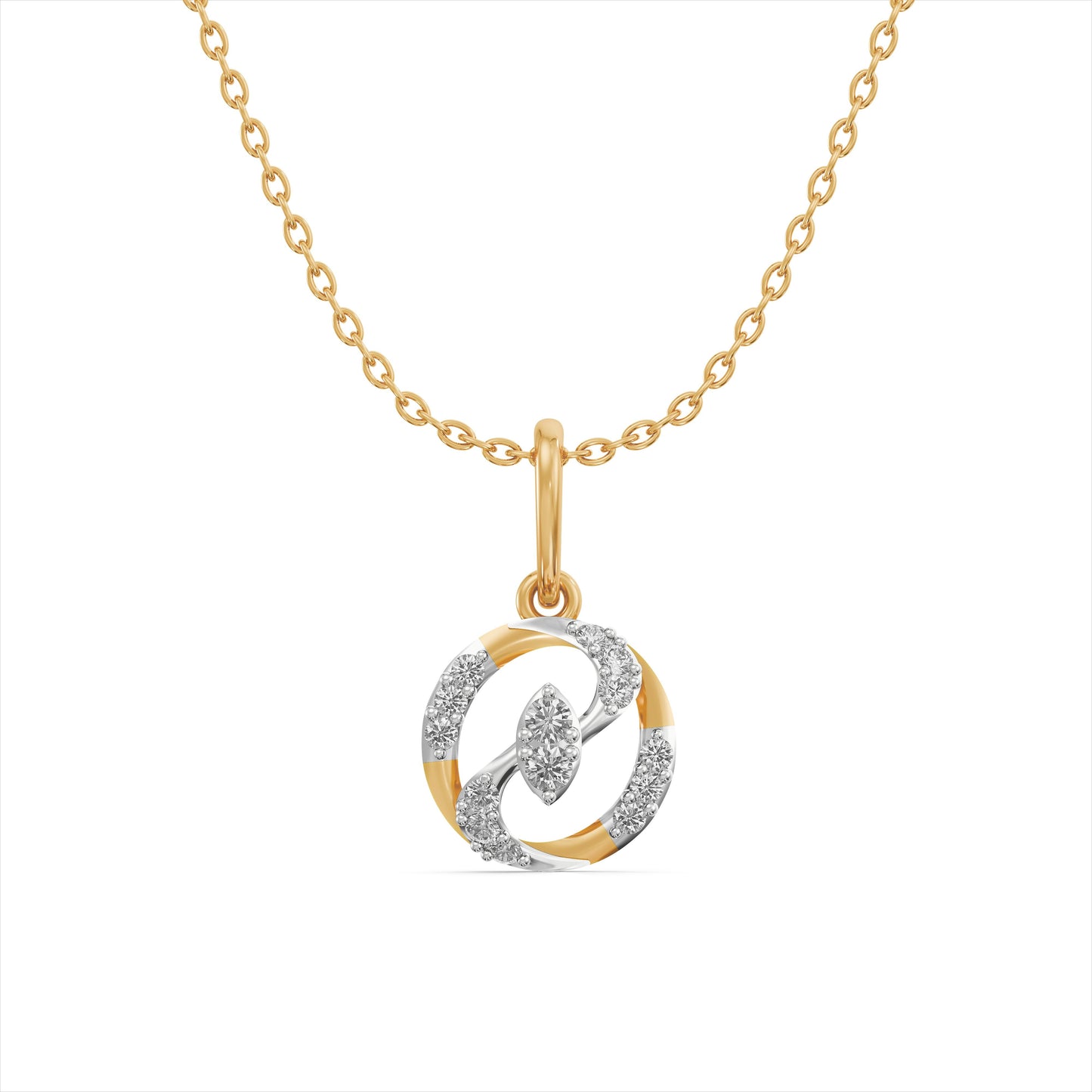 Luna Embrace 9KT Gold Laboratory Grown Diamond Pendant