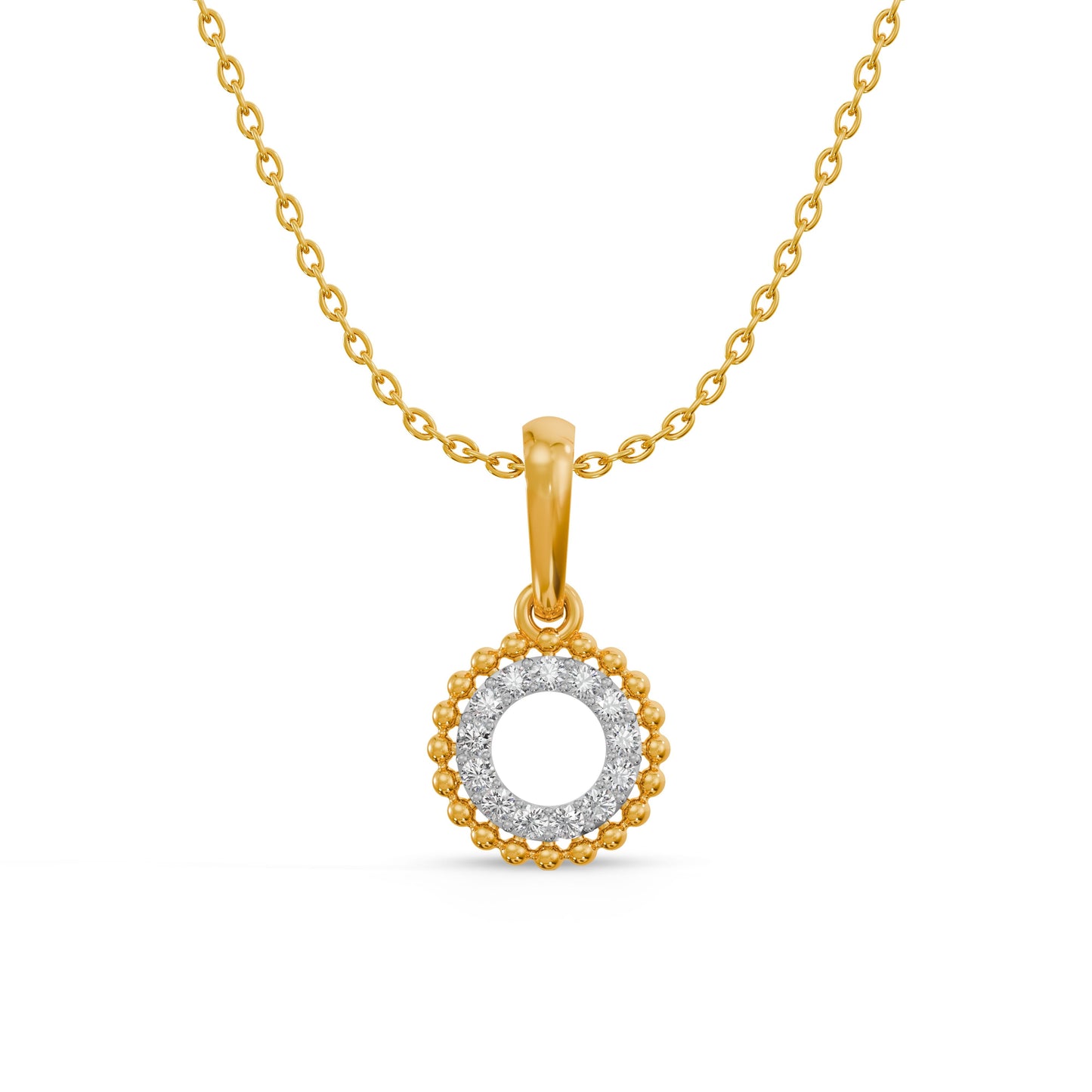Luminous Halo 9KT Gold Laboratory Grown Diamond Pendant