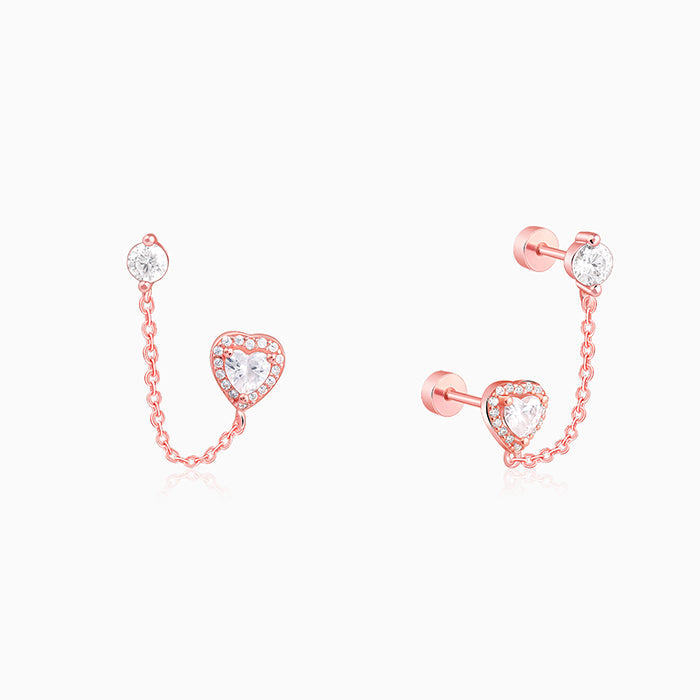 Rose Gold Hearty Ear Double Piercings