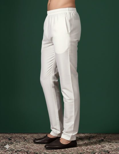 Zavaya Cream Plain Cotton Pyjama