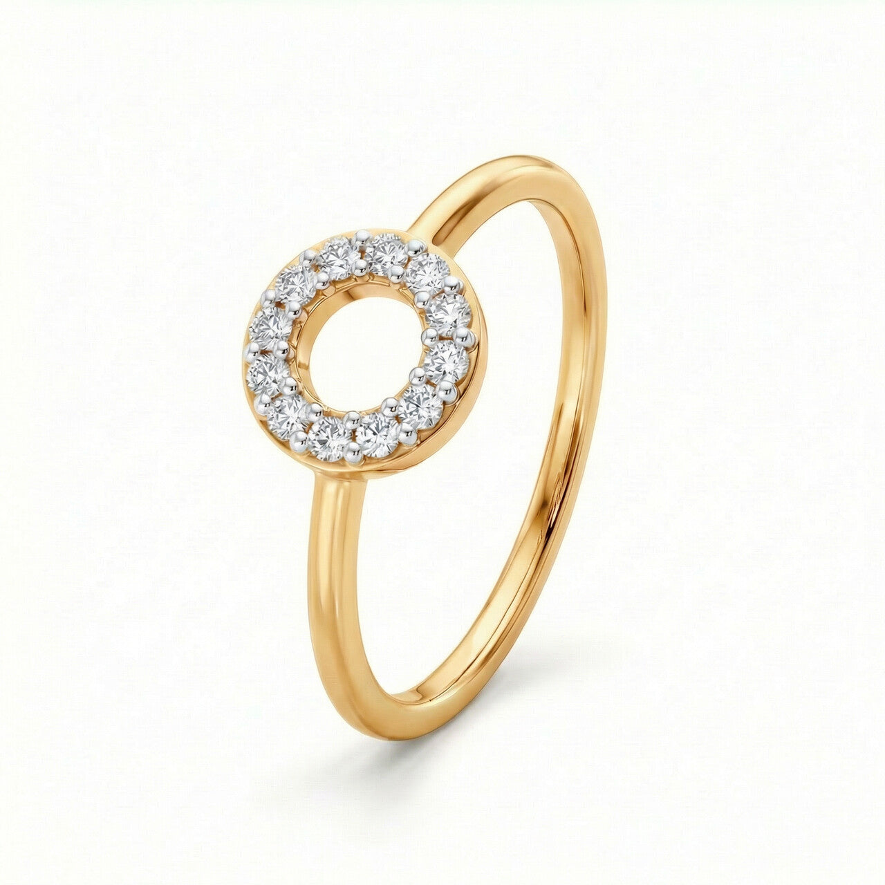 Minimal Circle 9KT Gold Laboratory Grown Diamond Ring