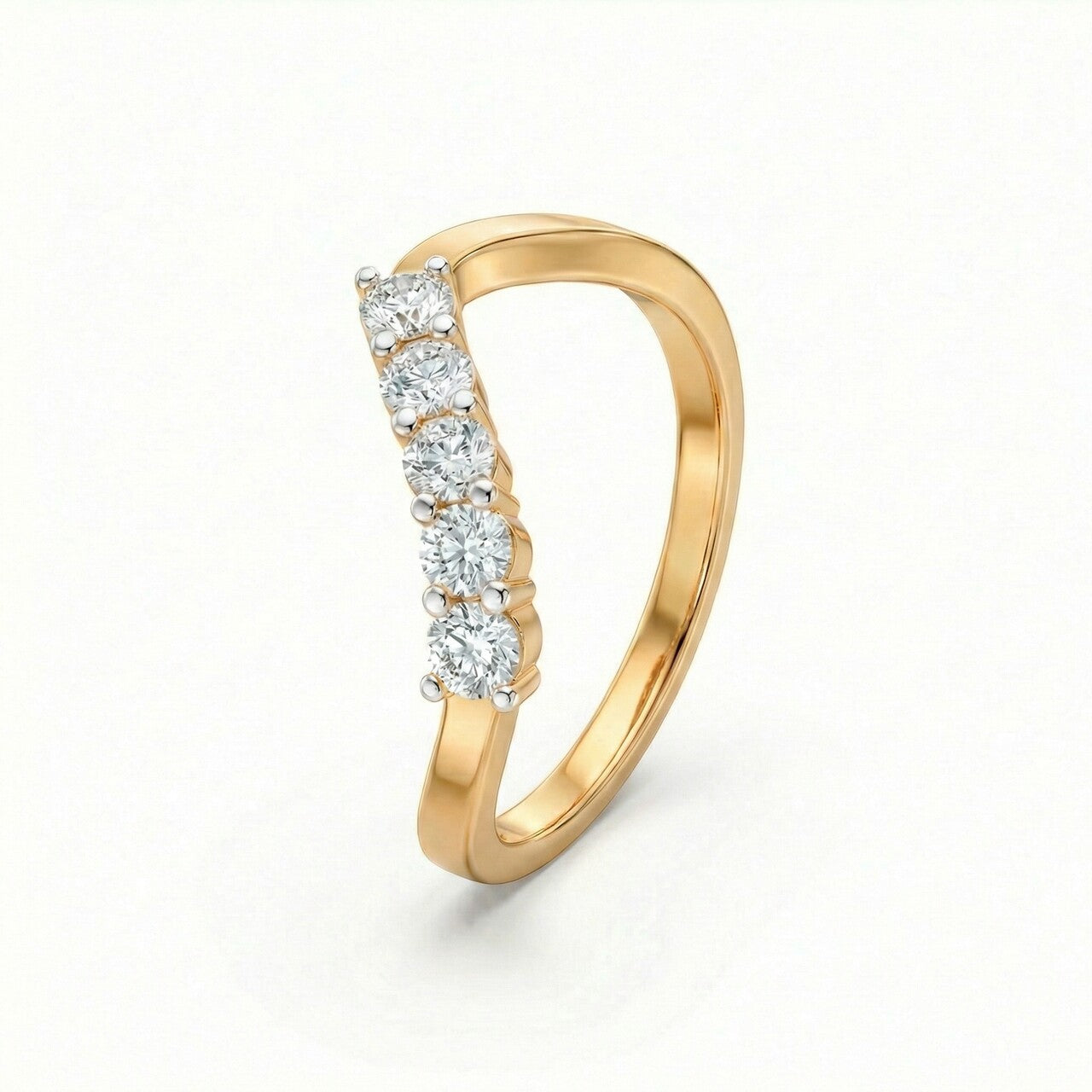 Fluid Curve 9KT Gold Laboratory Grown Diamond Ring